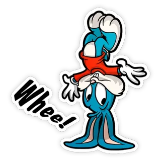 🙃 Whee! dessin animé, animation, youpi, fun, lapin telegram sticker