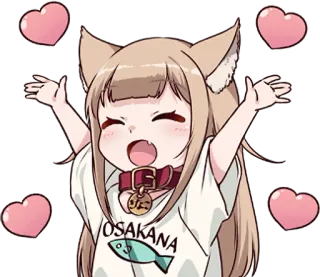 Kinako (Osakana Neko) :: @line_stickers telegram stickers