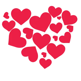 ♥ serce, miłość, walentynki, serca, czerwony, pixel art whatsapp sticker