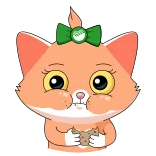 🍪 cat, kitten, cute, animal, orange, cartoon whatsapp sticker