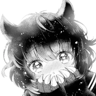 🤭 Anime, Katzenohren, Manga, Mädchen, glitzernde Augen, süß, kawaii telegram sticker