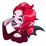 😂 cartoon, red hair, female, vampire, demon telegram sticker