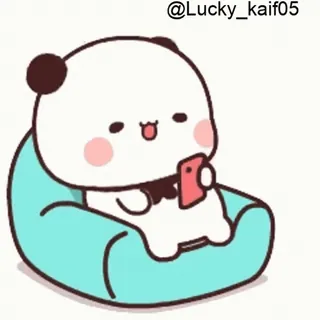 🤣 @Lucky_kaif05 panda, cute, cartoon, bear, relaxing whatsapp sticker