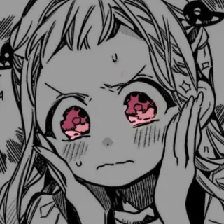 🥬 Nene Yashiro Toilet-bound Hanako-kun Anime, Manga, Mignon, Rougeur, Kawaii, Fille, Nerveux telegram sticker