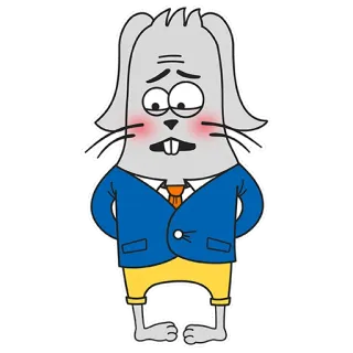 😳 Cartoon, Hase, Tier, Figur, Niedlich, Traurig telegram sticker