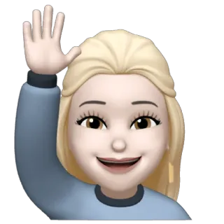 🚹 絵文字, 女性, 手を振る, フレンドリー, 挨拶, ブロンド whatsapp sticker
