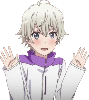 🙅 Anime, Personagem, Fofo, Menino, Sorrindo telegram sticker