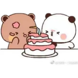 🎂 หมี, เค้ก, ขนม, วันเกิด, น่ารัก telegram sticker