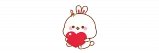 🫖 imut, kawaii, kelinci, hati, stiker telegram sticker