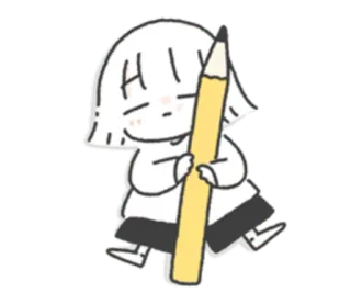 ✍️ Dibujo animado, Lápiz, Dibujo, Lindo, Ilustración telegram sticker