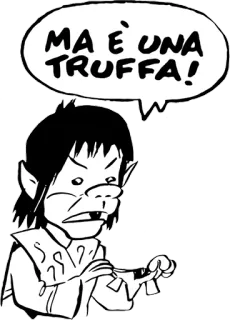 🤨 MA È UNA TRUFFA! dibujos animados, italiano, cómic, bocadillo telegram sticker
