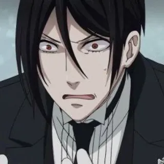 🔌 Sebastian Michaelis Black Butler อนิเมะ, มังงะ, เซบาสเตียน มิคาเอลิส, คนลึกไขปริศนาลับ, ปีศาจ, พ่อบ้าน, ปฏิกิริยา, ตกใจ telegram sticker