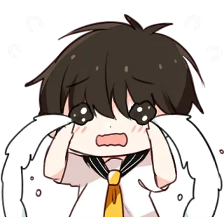😭 Anime, Płacz, Smutny, Kreskówka whatsapp sticker