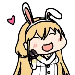 😄 Anime, Kartun, Lucu, Kelinci, Hati, Senang telegram sticker