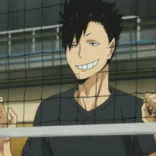 🏐 Kuroo Tetsurou Haikyuu!! anime, haikyuu, kuroo tetsurou, volleyball, smiling, character whatsapp sticker