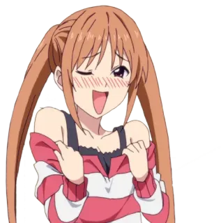 🍌 Anime, Garota, Desenho animado, Bonito, Sorrindo, Feliz telegram sticker
