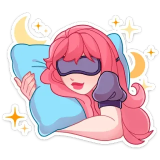 😴 睡眠, 枕头, 夜晚, 星星, 月亮, 梦, 睡觉 whatsapp sticker
