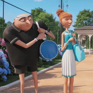 ✨️ Gru Despicable Me Gru, Lucy Wilde, Tennis, Zeichentrick, Animationsfilm, Ich Einfach Unverbesserlich telegram sticker