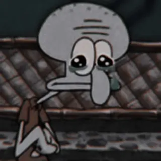 😋 Squidward Spongebob Squarepants เศร้า, ร้องไห้, การ์ตูน, หนวด, สปอนจ์บ็อบ telegram sticker
