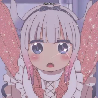 💕 Kanna Kamui Miss Kobayashi's Dragon Maid shwxshang Anime, Drago, Carino, Scintillio, Cartone animato, Kawaii, Fanart telegram sticker