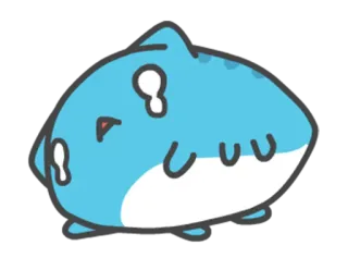 🖼 tubarão, fofo, desenho animado, animal, azul, adesivo whatsapp sticker