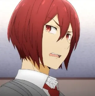 ♥ Akane Yanagi Horimiya anime, character, Akane Yanagi, Horimiya, red hair, school uniform telegram sticker
