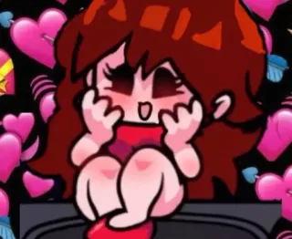 💞 Girlfriend Friday Night Funkin' Friday Night Funkin', Dziewczyna, Gra wideo, Postać, Serca telegram sticker