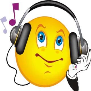 🎧 MYZ Emoji, Smiley, Fone de ouvido, Música, Ouvindo, Som, Sticker telegram sticker