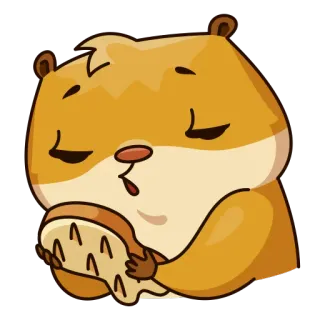 😘 Hamster, Tier, süß, Cartoon, Essen, schläfrig, Haustier telegram sticker