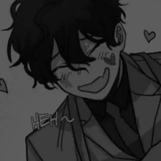 🖤 HEH~ аниме, стикер, мультфильм, сердце, костюм telegram sticker