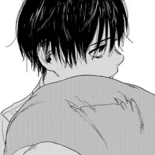 🌚 Anime, Manga, Ragazzo, Abbraccio, Emozionale, Adolescente, Illustrazione whatsapp sticker