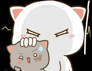 😡 gatto, carino, arrabbiato, scioccato, anime telegram sticker