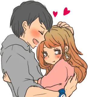 ❤️ 커플, 사랑, 포옹, 애정, 로맨스, 만화, 스티커 telegram sticker