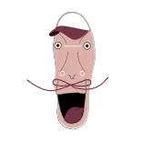 😛 卡通, 搞笑, 角色, 脸, 傻 whatsapp sticker