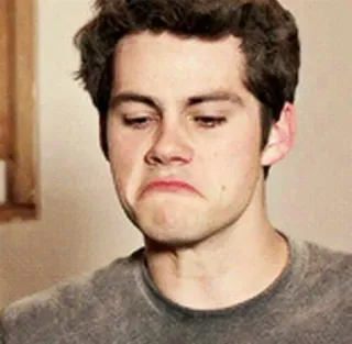 ☹ triste, contrarié, pleurer, visage, émotion, homme telegram sticker