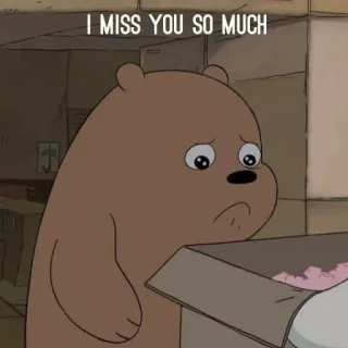 💜 I MISS YOU SO MUCH 곰, 슬픔, 실종, 만화, 감정, 위 베어 베어스 telegram sticker