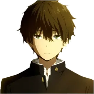 😐 Houtarou Oreki Hyouka Anime, Manga, Personaje, Hyouka, Houtarou Oreki, Uniforme escolar telegram sticker