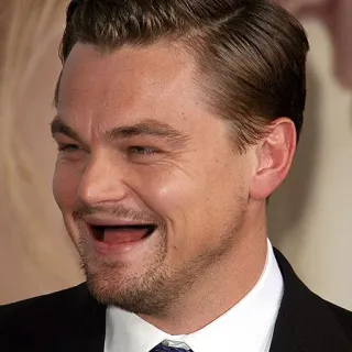 🤣 Leonardo DiCaprio célébrité, acteur, homme, sourire, visage whatsapp sticker