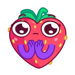 👏 Erdbeere, Frucht, süß, Herz, Cartoon, Hände whatsapp sticker