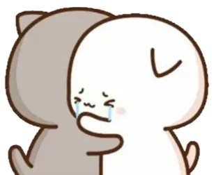 ❤️ kesedihan, menangis, pelukan, kenyamanan, kartun, emosional telegram sticker