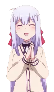 😄 Anime, Ragazza, Carino, Cartone animato, Personaggio telegram sticker