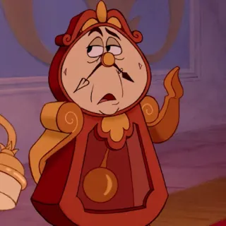 🥀 Cogsworth Beauty and the Beast Cogsworth, clock, Disney, Beauty and the Beast, cartoon, animated, character telegram sticker