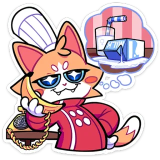 🥛 cat, chef, milk, banana phone, cartoon telegram sticker