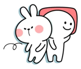 😴 coelho, fofo, kawaii, amigos, simples, feliz telegram sticker