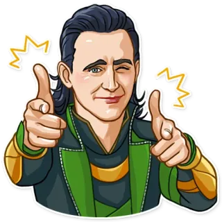 😉 Loki Loki, Marvel, Personaje, Guiño, Señalando telegram sticker