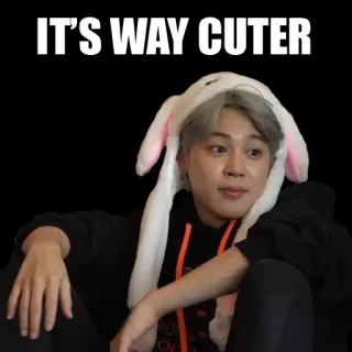 🥰 Jimin IT'S WAY CUTER jimin, bts, królik, słodki, kpop, idol, celebryta telegram sticker