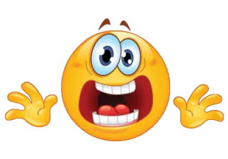 😱 Emoji, Effrayé, Choqué, Surpris, Dessin animé, Visage jaune whatsapp sticker