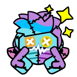 ✨ sticker, zombie, monster, cartoon, animatie, personage telegram sticker