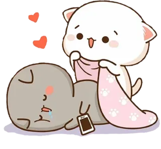 🥲 kucing, tidur, selimut, imut, kartun telegram sticker
