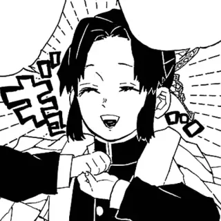 🌟 Shinobu Kocho Demon Slayer 动漫, 漫画, 鬼灭之刃, 蝴蝶忍, 微笑, 快乐 telegram sticker
